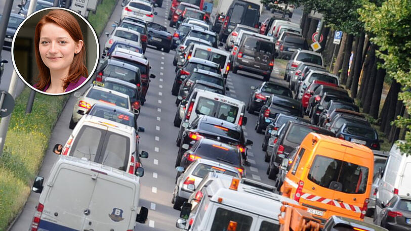 Stau am Mittleren Ring auf der Landshuter Allee.