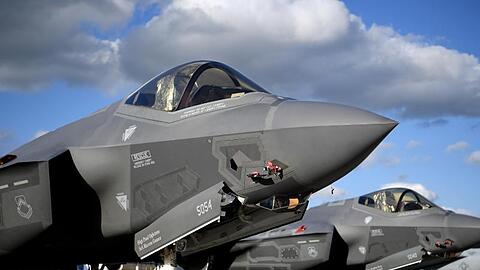 Lockheed Martin F-35 Tarnkappen Mehrzweck Kampfjet der USA ist 2018 bei der Raumfahrtausstellung (ILA) ausgestellt.