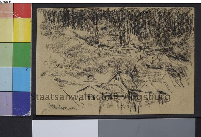 Max Liebermann: "Häuser am bewaldeten Hang"