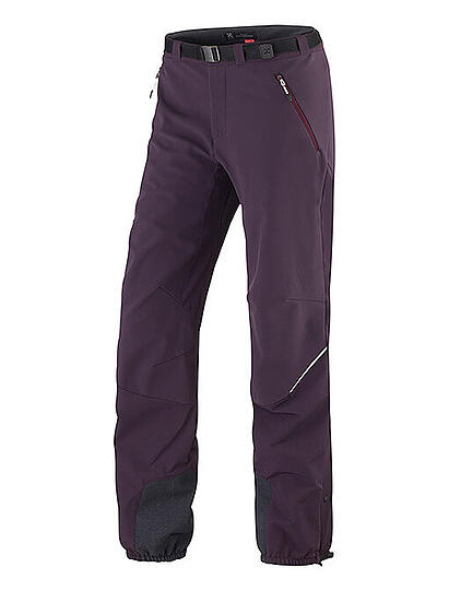 Die Touring Flex Pant ist Teil der neuen Ski Touring Kollektion von Haglöfs. Die minimalistischen Produkte mit geringem Gewicht und hoher Atmungsaktivität sind für kürzere Touren gedacht. Bestandteil der Kollektion ist etwa diese Soft-Shell-Hose, die unten mit Silikonbündchen, Reißverschluss und Schutzgewebe zur Verstärkung etwa für Steigeisen ausgestattet ist.