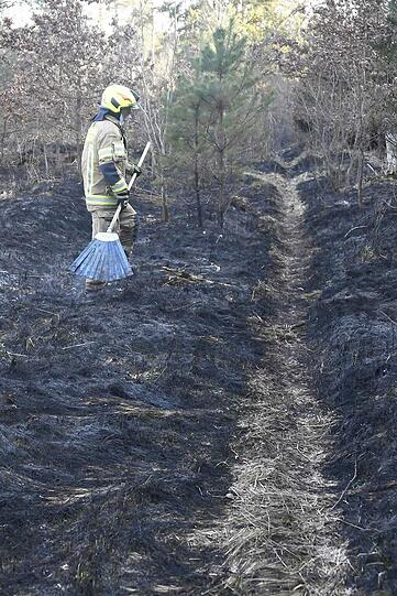 Auch Feuerpatschen kamen zum Einsatz.