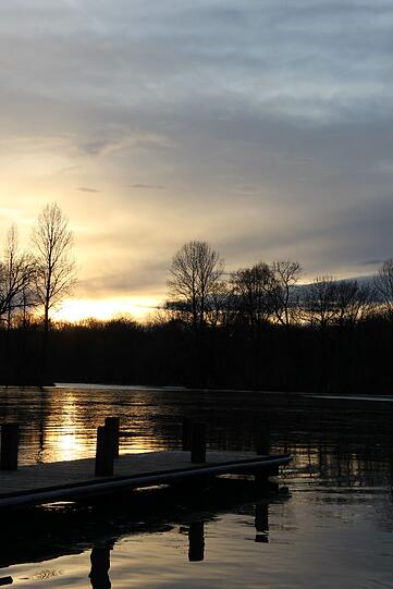 Abendliche Idylle an der Isar.