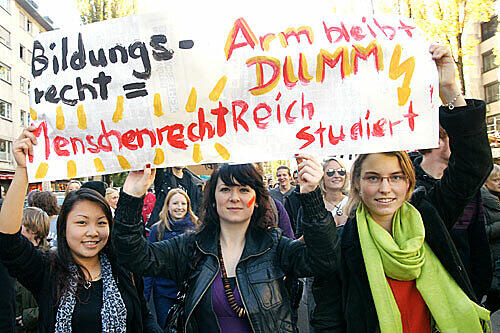 Szene von der Münchner Demo am Dienstag