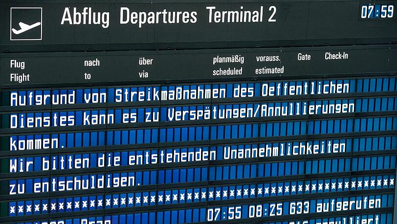 Arbeitskampf am Flughafen München: Es kommt zu Ausfällen und Verspätungen. Arbeitskampf am Flughafen München: Es kommt zu Ausfällen und Verspätungen.