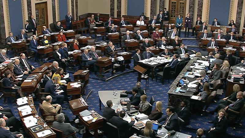 Abstimmung im US-Senat: Nach einer fast 13-stündigen Debatte wurde das Prozedere für das Amtsenthebungsverfahren gegen US-Präsident Trump festgelegt. Abstimmung im US-Senat: Nach einer fast 13-stündigen Debatte wurde das Prozedere für das Amtsenthebungsverfahren gegen US-Präsident Trump festgelegt.