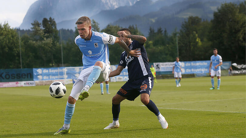 Fokussiert: Der TSV 1860, hier Daniel Wein (li.), im Juli 2018 im Trainingslager in Kössen.