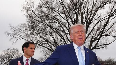 Donald Trump (r.) und Marco Rubio stellen erneut den Sinn der Nato infrage. (Archivbild)