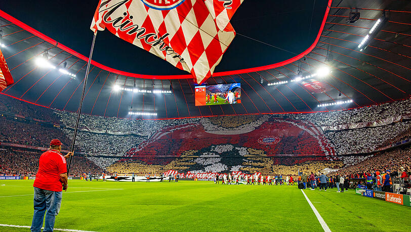 Wird in wichtigen Champions-League-Partien des FC Bayern zur Festung: Die Allianz Arena (hier die Choreografie beim R&uuml;ckspiel gegen Real Madrid).