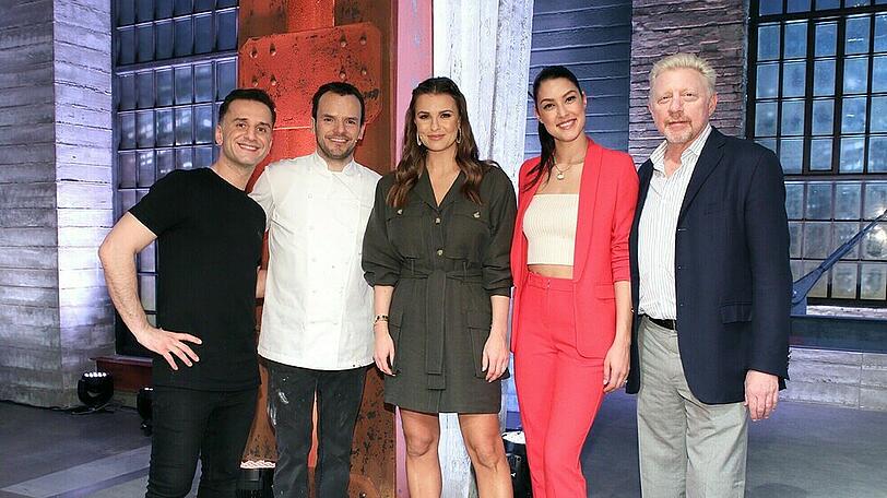Özcan Cosar, Rebecca Mir und Boris Becker versuchen Steffen Henssler zu grillen