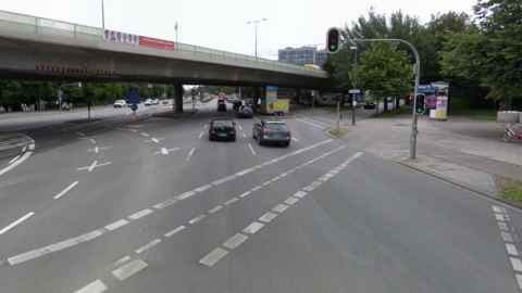 Eine unübersichtliche Kreuzung: Landshuter Allee/Dachauer Straße