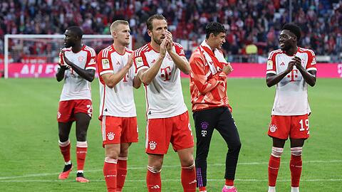 Harry Kane (m.) feierte ein gelungenes Bundesliga-Heimdebüt gegen Augsburg.