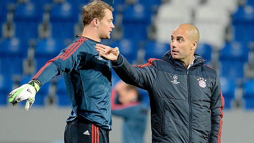 Pep Guardiola (r.) ist seit Juli 2013 Trainer von Manuel Neuer Pep Guardiola (r.) ist seit Juli 2013 Trainer von Manuel Neuer