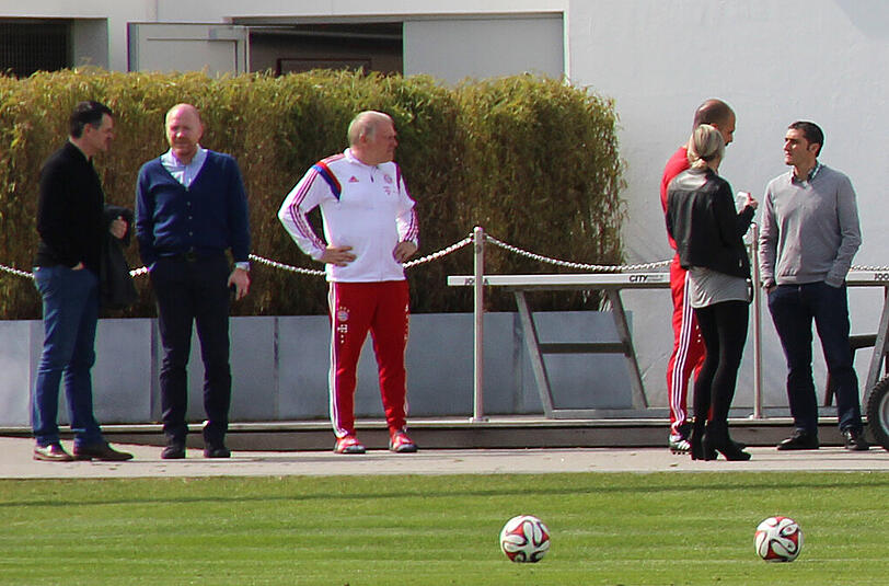 Zinedine Zidane, Willy Sagnol und Co. am Trainingsgelände des FC Bayern an der Säbener Straße.