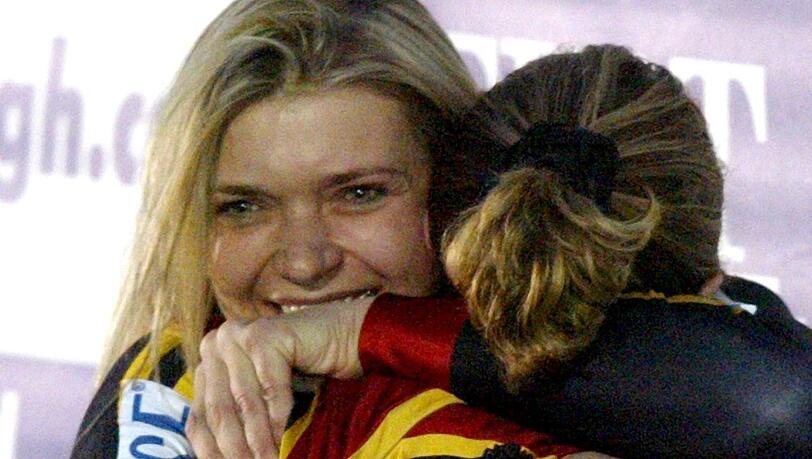 Susi Erdmann bei ihrem WM-Triumph 2004 am Königssee. Susi Erdmann bei ihrem WM-Triumph 2004 am Königssee.