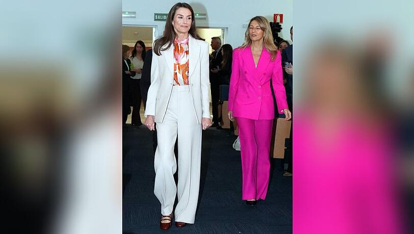 Königin Letizia (li.) wurde bei einem Jubiläumsevent der spanischen Handelskammer von Spaniens Vizepräsidentin Yolanda Díaz begleitet. Königin Letizia (li.) wurde bei einem Jubiläumsevent der spanischen Handelskammer von Spaniens Vizepräsidentin Yolanda Díaz begleitet.