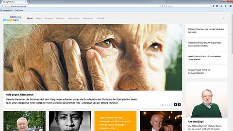 So sieht das neue Portal der Stiftung München aus.