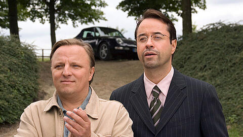 Kommissar Frank Thiel (Axel Prahl, li) und Rechtsmediziner Prof. Karl-Friedrich Boerne (Jan Josef Liefers) im "Tatort"