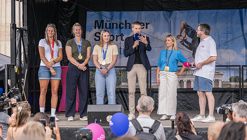 Bei seiner Rede schürte OB Dominik Krause die Hoffnung auf Olympische Spiele in München. Bei seiner Rede schürte OB Dominik Krause die Hoffnung auf Olympische Spiele in München.