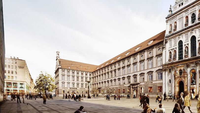 So sollte sie heute ausschauen, die Alte Akademie. Stattdessen steht mitten in der Fußgängerzone eine ruhende Großbaustelle, die jeden Monat sehr viel Geld kostet. Die Hinterlassenschaft von René Benko bereitet zunehmend Probleme.