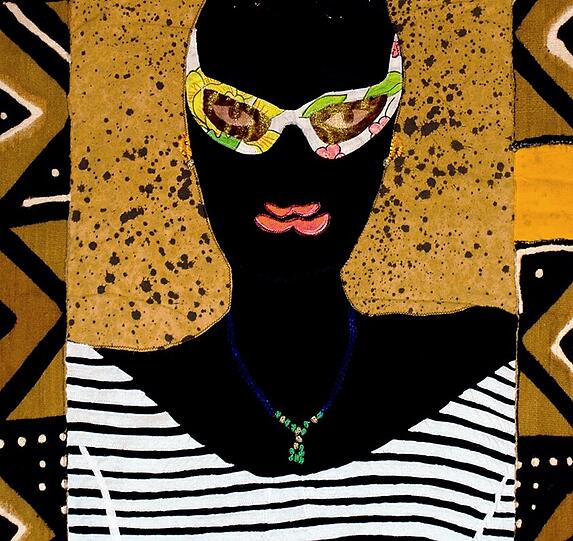 &bdquo;Dogon-Punkmädchen&ldquo; als Stoffbild: Die Ausstellung "Heldinnen der Welt" läuft bis zum 26. Juli.