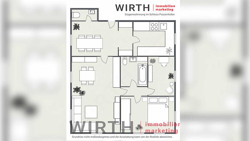Der Grundriss der Etagenwohnung.