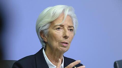 Christine Lagarde, Präsidentin der Europäischen Zentralbank (EZB), spricht auf einer der turnusmäßigen Pressekonferenzen der EZB.