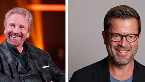 Thomas Gottschalk (l.) und Karl-Theodor zu Guttenberg moderieren "Menschen, Bilder, Emotionen".