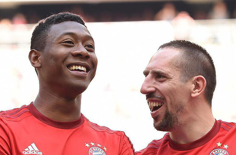Vermisst seinen Kumpel Franck Ribery (r.): David Alaba (l.).