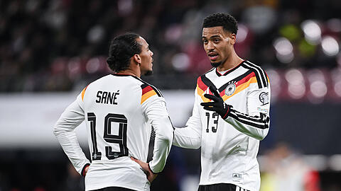 Werden sie bei der WM dabei sein? Felix Nmecha (r.) und Leroy San&eacute;.