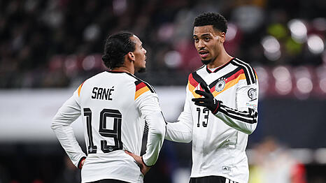 Werden sie bei der WM dabei sein? Felix Nmecha (r.) und Leroy San&eacute;.
