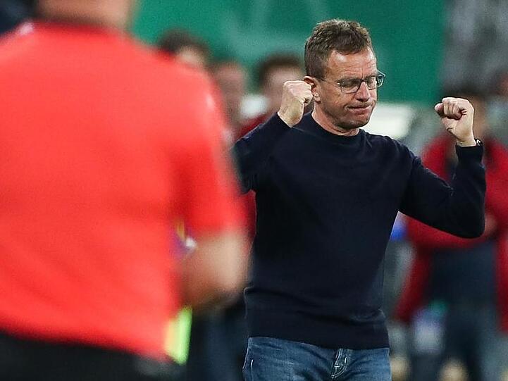 Geschafft: RB-Coach Ralf Rangnick feiert den Einzug ins Pokalfinale.