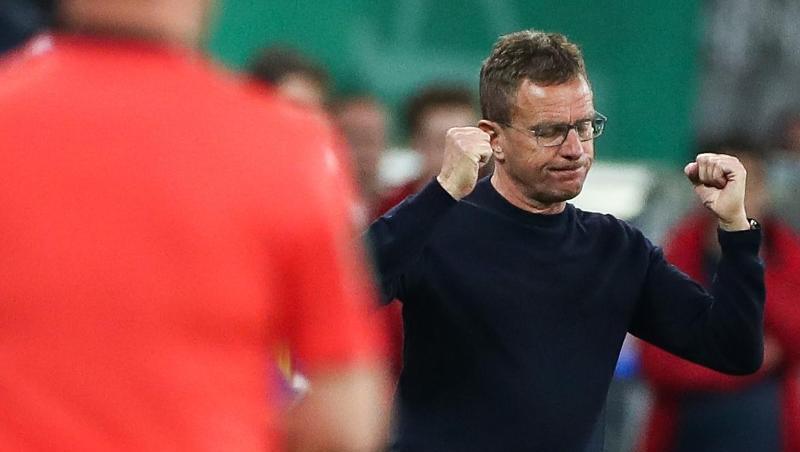 Geschafft: RB-Coach Ralf Rangnick feiert den Einzug ins Pokalfinale. Geschafft: RB-Coach Ralf Rangnick feiert den Einzug ins Pokalfinale.