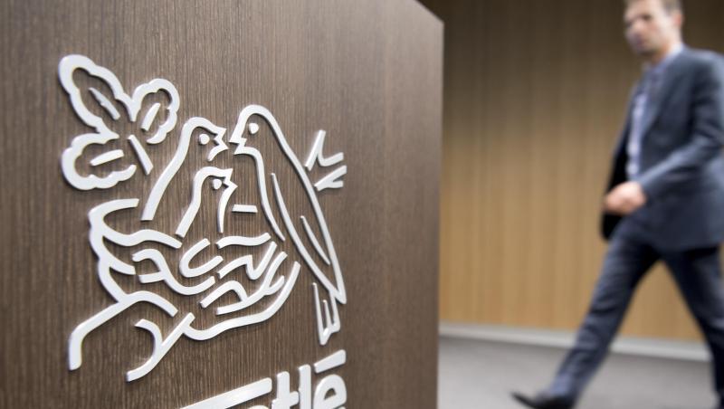 Das Nestle-Logo, aufgenommen bei der Einweihung des neuen Verwaltungsgebäudes des neuen Hauptsitzes. Das Nestle-Logo, aufgenommen bei der Einweihung des neuen Verwaltungsgebäudes des neuen Hauptsitzes.