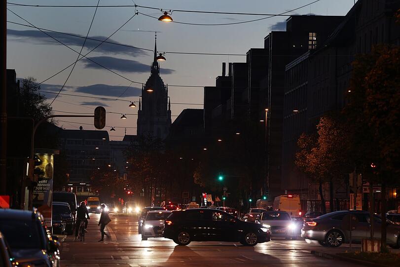 Richtung Hauptbahnhof: die Seidlstraße mit Paulskirche im Hintergrund.