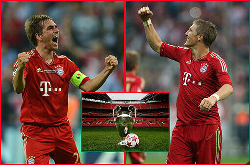 Versuch Nummer acht: Mannschaftskapitän Philipp Lahm, Versuch Nummer elf für Vize-Kapitän Bastian Schweinsteiger.
