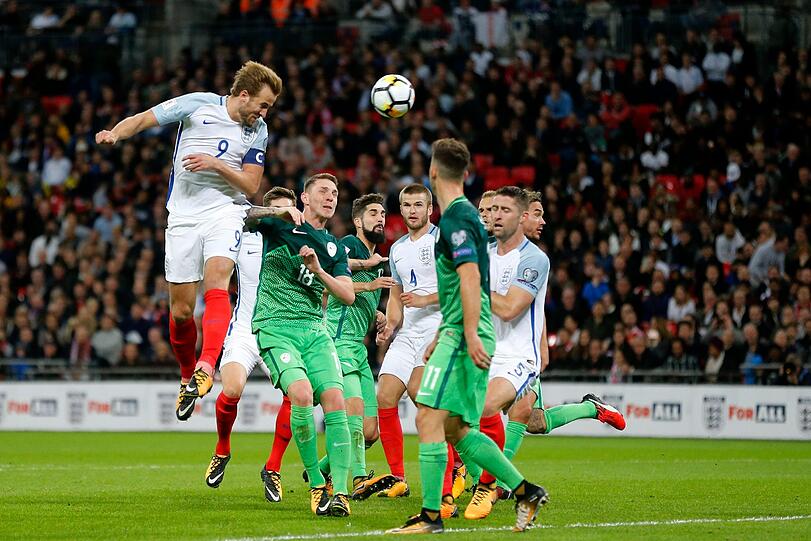 England: Harry Kane köpfte England nach Russland. Die Three Lions gewannen ihre Qualifikationsgruppe souverän.