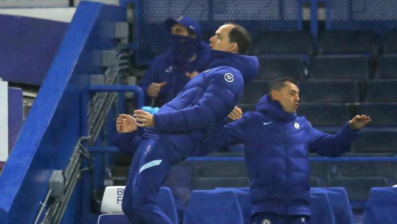 Chelseas Trainer Thomas Tuchel war an der Seitenlinie engagiert bei der Sache.