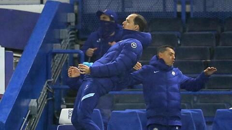 Chelseas Trainer Thomas Tuchel war an der Seitenlinie engagiert bei der Sache.