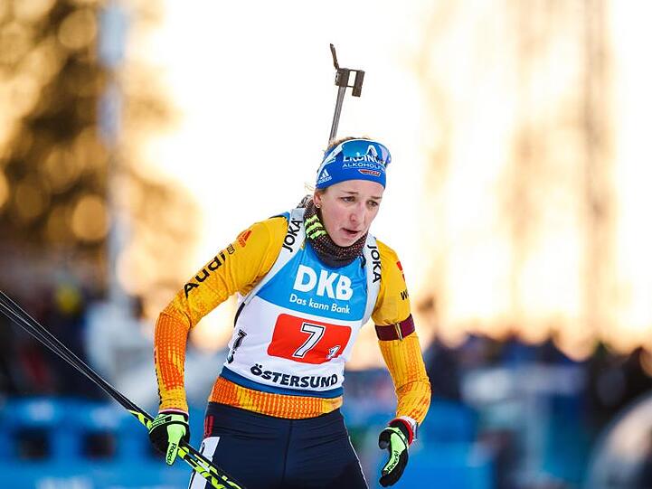 Franziska Preuß erreichte mit Platz vier im Sprint das beste Ergebnis der deutschen Biathletinnen.
