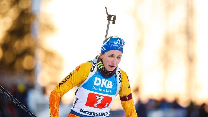 Franziska Preuß erreichte mit Platz vier im Sprint das beste Ergebnis der deutschen Biathletinnen. Franziska Preuß erreichte mit Platz vier im Sprint das beste Ergebnis der deutschen Biathletinnen.