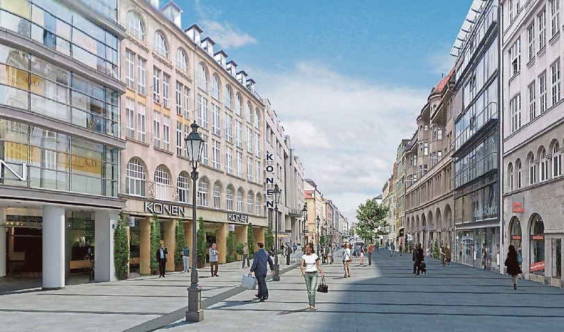 Wo vorher Autos fuhren, liegt jetzt zwischen Färbergraben und Hackenstraße eine großzügige Fußgängerzone. Über eine Erweiterung wird noch diskutiert.