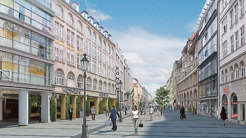 Wo vorher Autos fuhren, liegt jetzt zwischen Färbergraben und Hackenstraße eine großzügige Fußgängerzone. Über eine Erweiterung wird noch diskutiert.