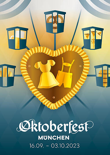Wie sieht das Oktoberfest-Plakat 2023 aus? 45 Motive stehen zur Auswahl.