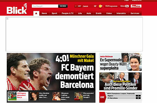 Und der Schweizer "Blick" spricht von einer "Demontage" Barcelonas in Mpnchen.