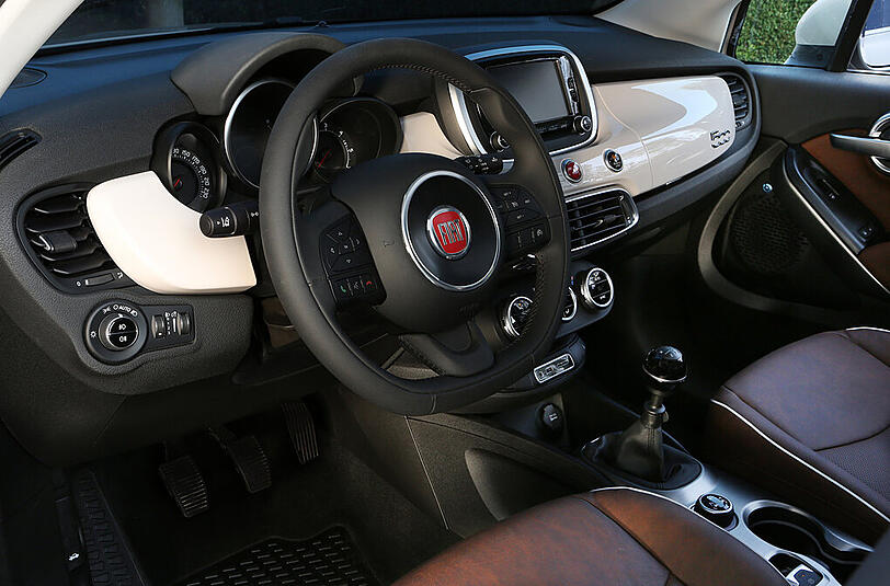 Einfache Bedienung, angenehme Materialien: Das Cockpit des Fiat 500X.