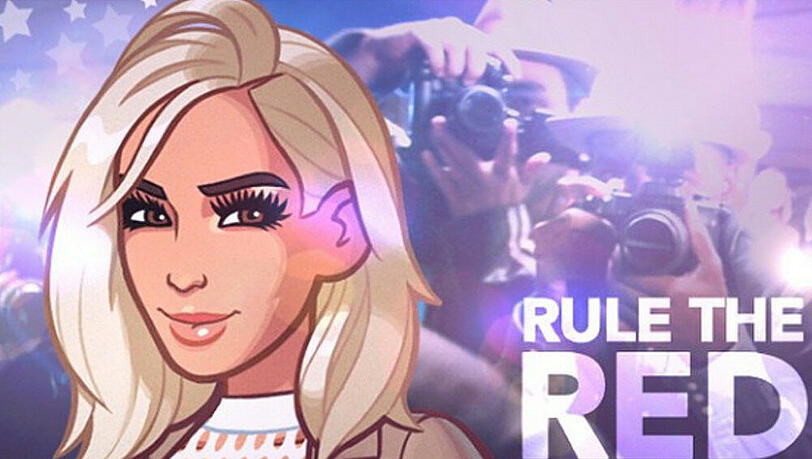 Für ihr Handy-Game präsentiert sich Kim Kardashian mit blonden Haaren Für ihr Handy-Game präsentiert sich Kim Kardashian mit blonden Haaren