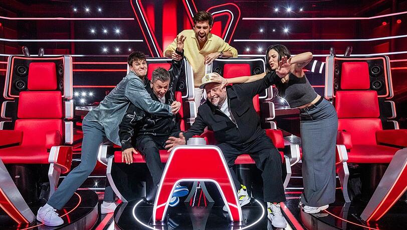 "The Voice Kids" mit (v.l.) Wincent Weiss, Michi Beck, Alvaro Soler Smudo und Lena Meyer-Landrut.