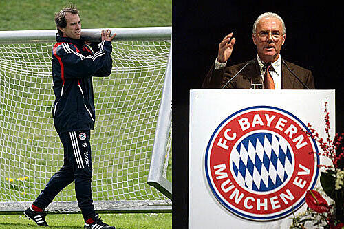 Überraschender Vorschlag vom Ehrenpräsidenten: Franz Beckenbauer bringt Mehmet Scholl (li) ins Spiel.