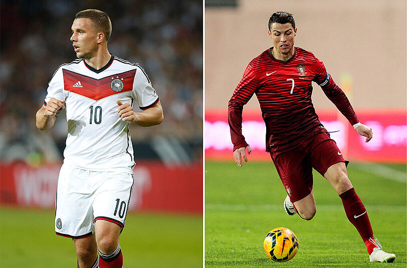 PODOLSKI &ndash; RONALDO: &bdquo;Ein Duell mit Ronaldo würde derzeit jeder Fußballer der Erde verlieren. Er ist der Weltbeste. Poldi kann überraschen, wirkte sehr stark in den Testspielen. Dennoch Punkt für Portugal.&ldquo; Endstand: 8:3