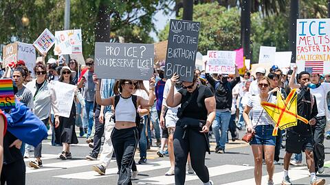 Protest in Santa Monica an der US-Westküste.